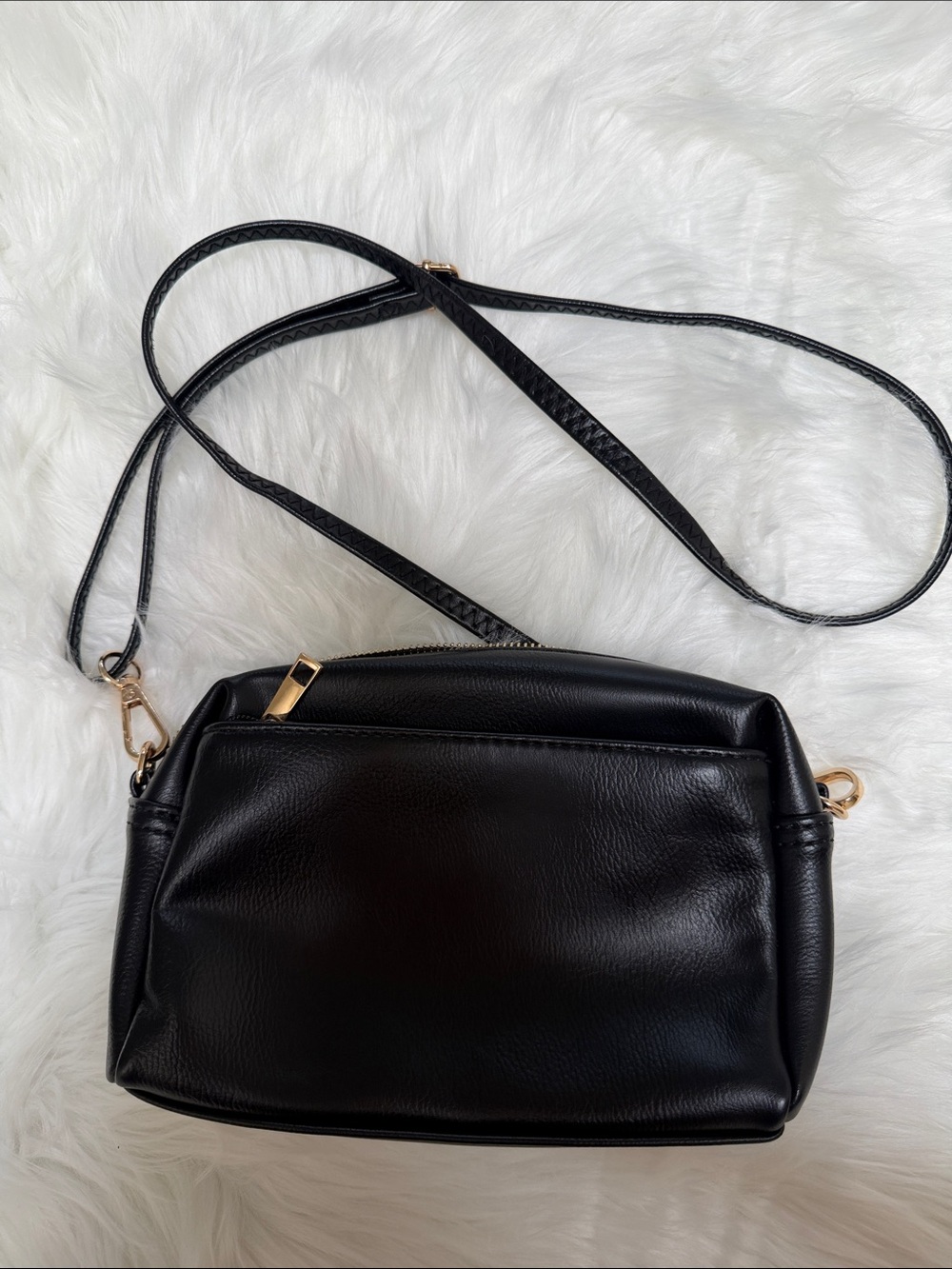 Fashion Puzzle Triple Zip Cross Body Bag
